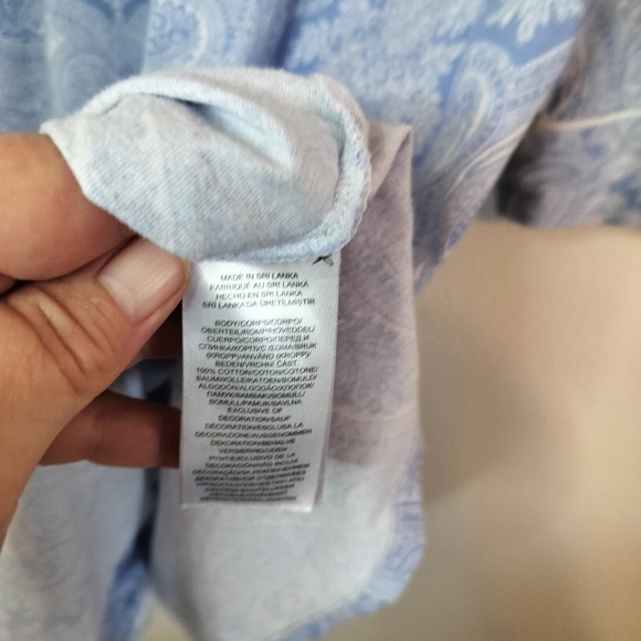 Lauren Ralph Lauren  Blue/White Paisley nightshirt Size L Classic, Preppy - Picture 4 of 5